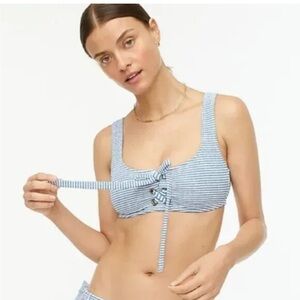 NWT JCrew Swimsuit Bikini Top Sz XS blue/white Stripe